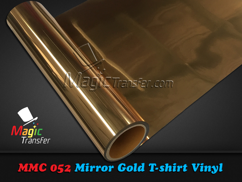 Mirrored Chrome T Shirt Vinyl Garment Heat Transfer Gold Mmc052 500mm Width